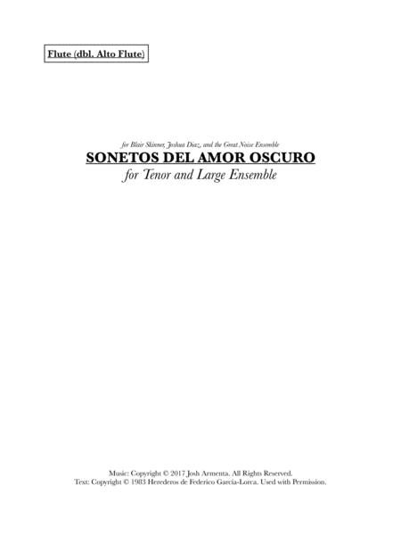 Sonetos Del Amor Oscuro Set Of Parts Sheet Music