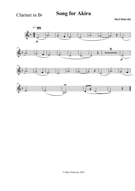 Song For Akira Sheet Music