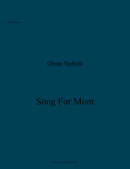 Free Sheet Music Song For Mom