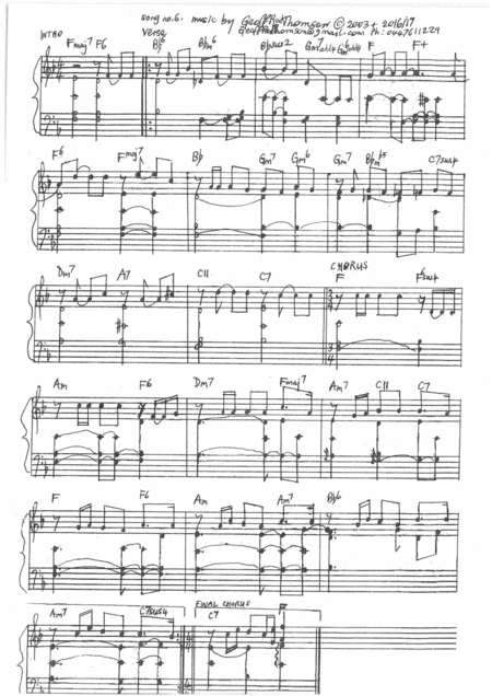 Free Sheet Music Song No 6