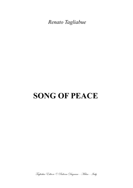 Song Of Peace Tagliabue Trombone Horn In F String Quartet Choir Satb Sheet Music