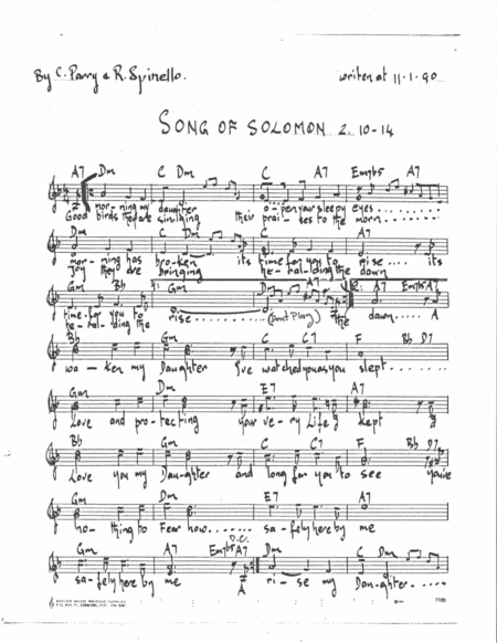 Free Sheet Music Song Of Solomon