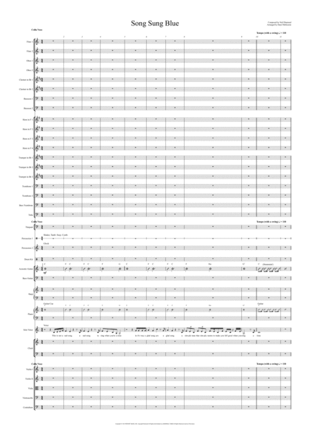 Song Sung Blue Vocal With Pops Orchestra And Opt Choir Key Of C To Db Sheet Music