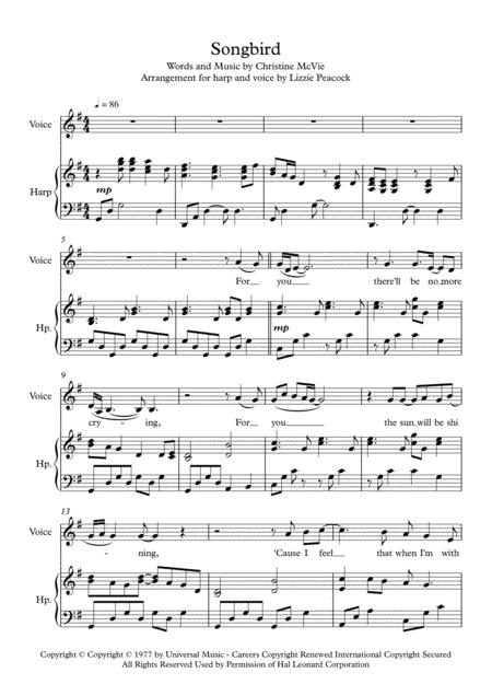 Songbird Harp And Voice Sheet Music