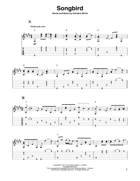 Free Sheet Music Songbird