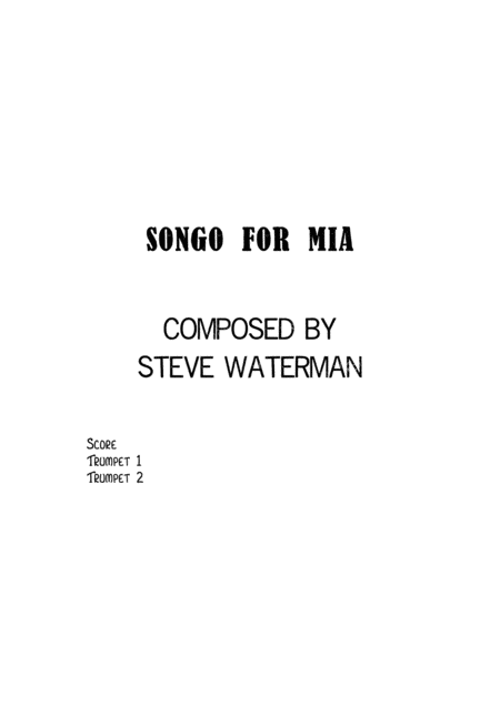 Songo For Mia Trumpet Duet Sheet Music