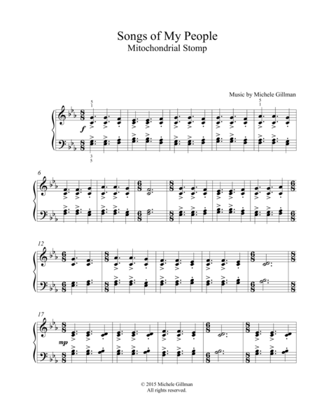 Songs From My People Mitochondrial Stomp Sheet Music