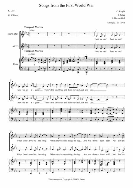 Free Sheet Music Songs From The First World War Medley Sa 2 Part Choir
