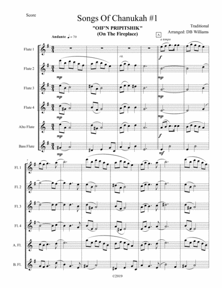 Free Sheet Music Songs Of Chanukah 1 Flute Choir