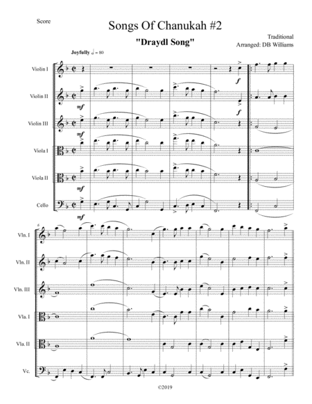 Songs Of Chanukah 2 String Sextet Sheet Music