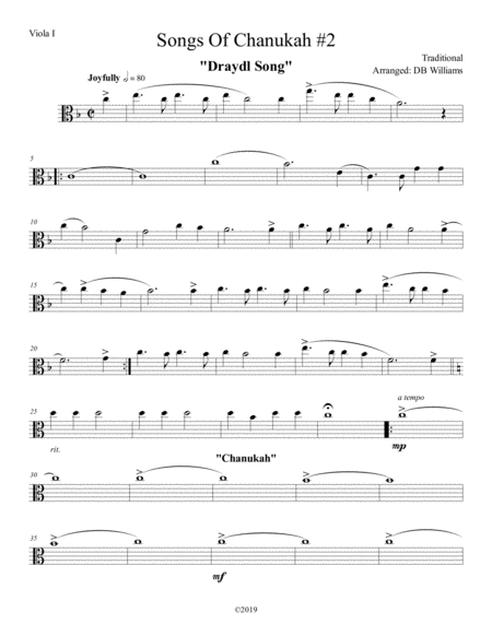 Songs Of Chanukah 2 Viola 1 Sheet Music