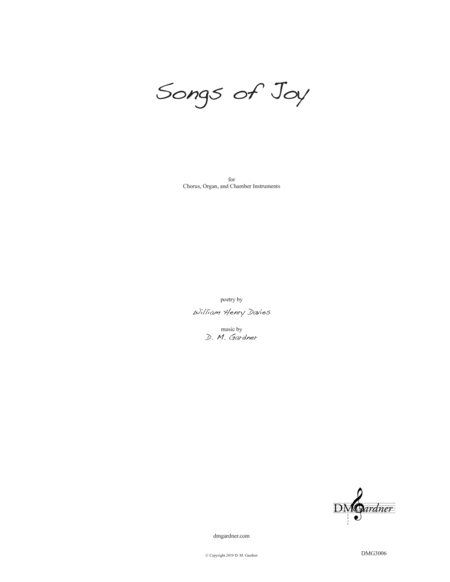 Songs Of Joy Satb Choral Score Sheet Music