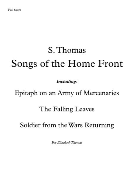 Songs Of The Home Front Sebastian Thomas Sheet Music