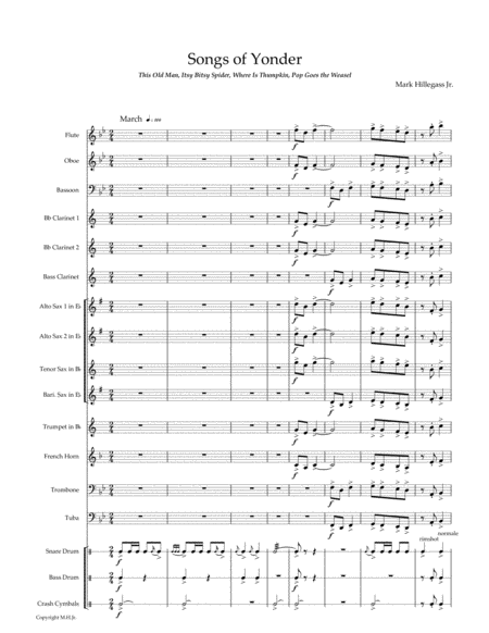 Free Sheet Music Songs Of Yonder Concert March