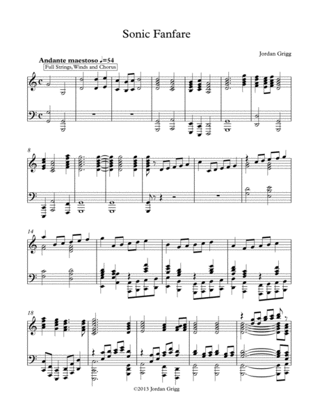 Free Sheet Music Sonic Fanfare