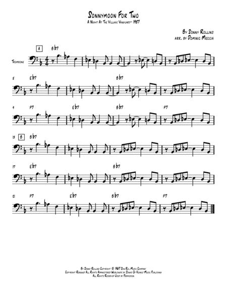 Free Sheet Music Sonnymoon For Two Trombone