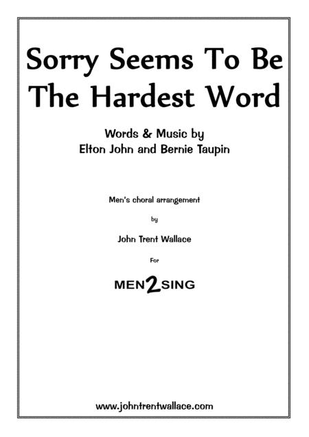 Sorry Seems To Be The Hardest Word Elton John Sheet Music