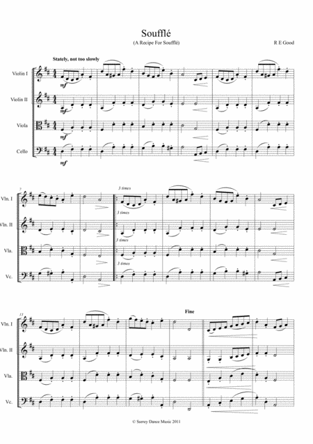 Free Sheet Music Souffl A Recipe For Souffl