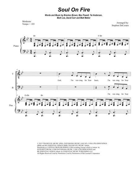 Free Sheet Music Soul On Fire For Satb