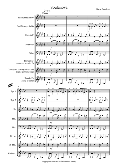 Soulanova For Brass Quintet Sheet Music