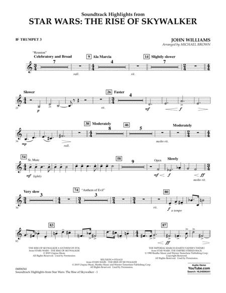 Free Sheet Music Soundtrack Highlights From Star Wars The Rise Of Skywalker Bb Trumpet 3