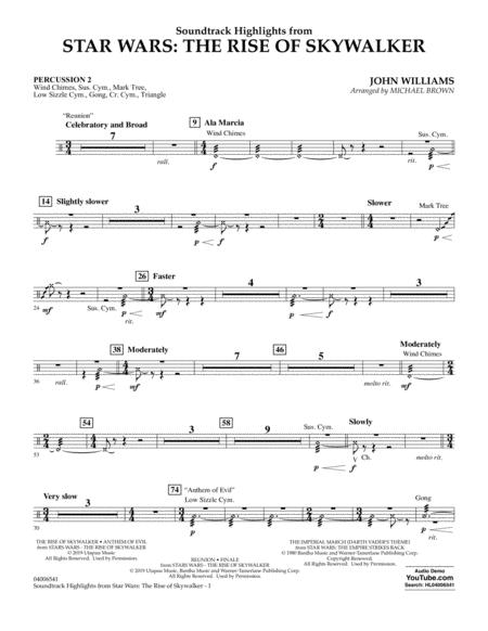 Soundtrack Highlights From Star Wars The Rise Of Skywalker Percussion 2 Sheet Music