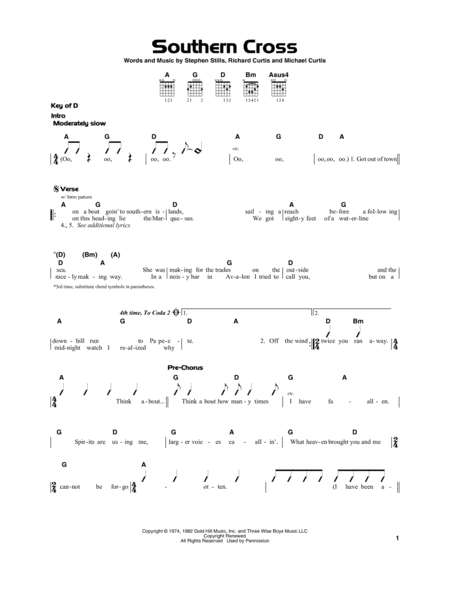 Southern Cross Sheet Music