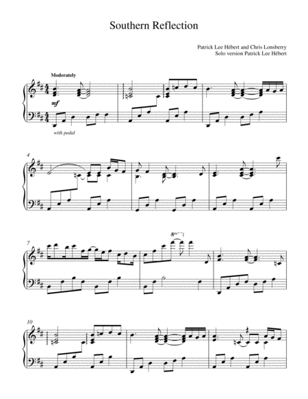 Free Sheet Music Southern Reflection