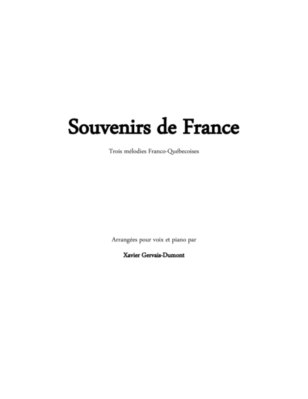 Free Sheet Music Souvenirs De France