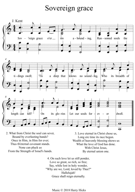 Sovereign Grace A New Tune To A Wonderful Old Hymn Sheet Music