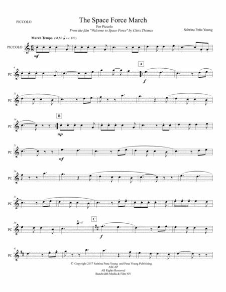 Free Sheet Music Space Force March For Piccolo