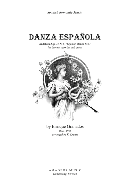 Spanish Dance No 5 For For Descant Recorder And Guitar Sheet Music