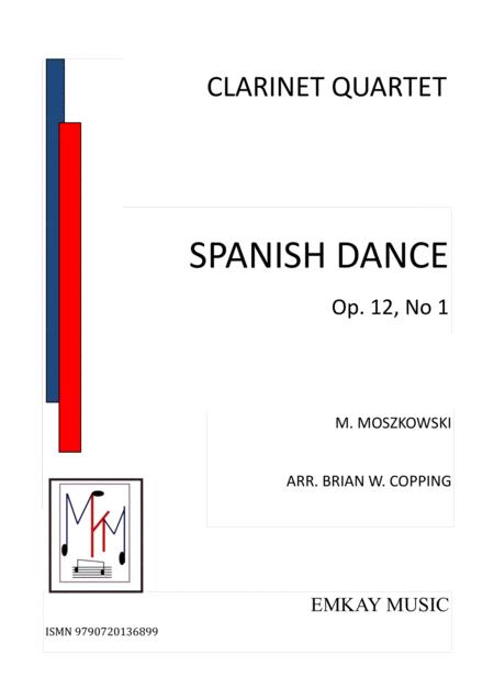 Free Sheet Music Spanish Dance Op 12 No1 Clarinet Quartet