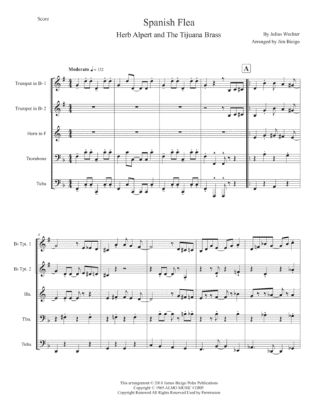 Spanish Flea Lower Key Sheet Music