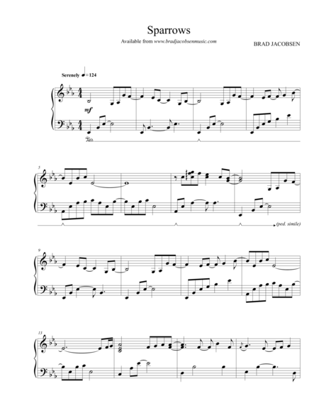 Sparrows By Brad Jacobsen Sheet Music