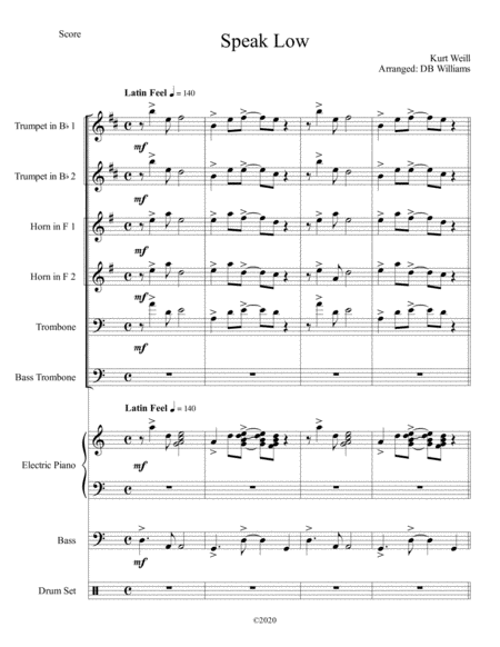 Speak Low Brass Sextet Sheet Music