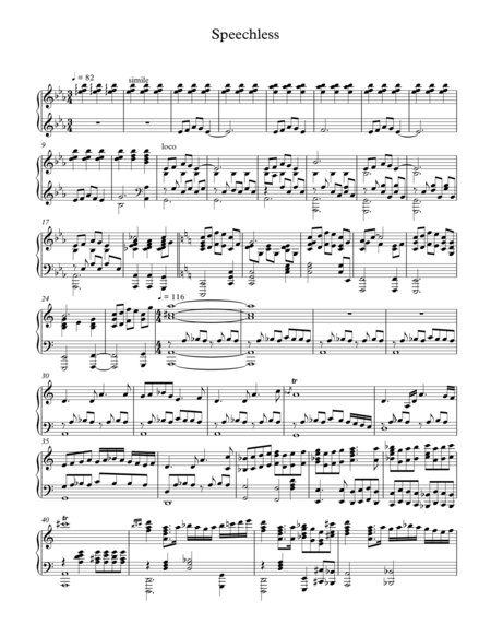 Speechless Sheet Music