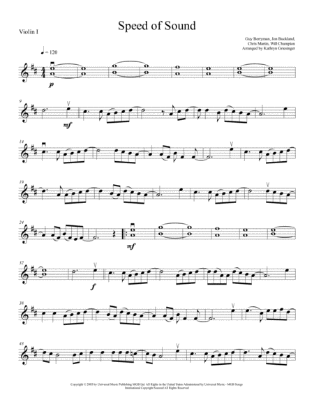 Speed Of Sound String Quartet Sheet Music