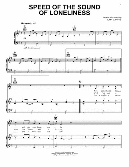 Speed Of The Sound Of Loneliness Sheet Music