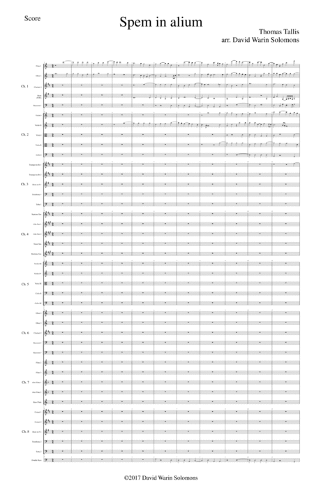 Free Sheet Music Spem In Alium 40 Part Motet Arranged For Orchestra