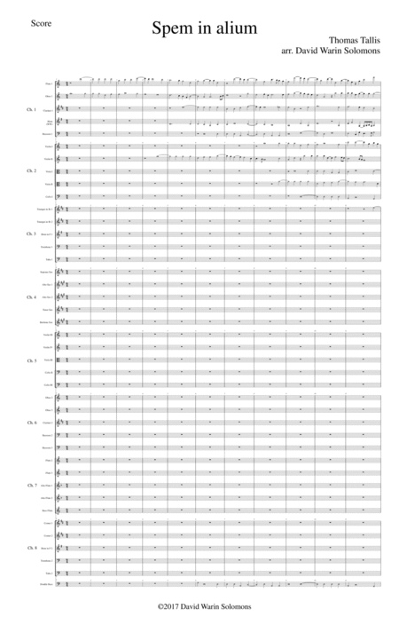 Spem In Alium 40 Part Motet Arranged For Orchestra Sheet Music