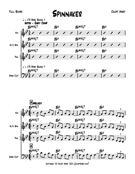 Spinnaker Lead Sheet Sheet Music