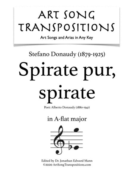 Spirate Pur Spirate Transposed To A Flat Major Sheet Music