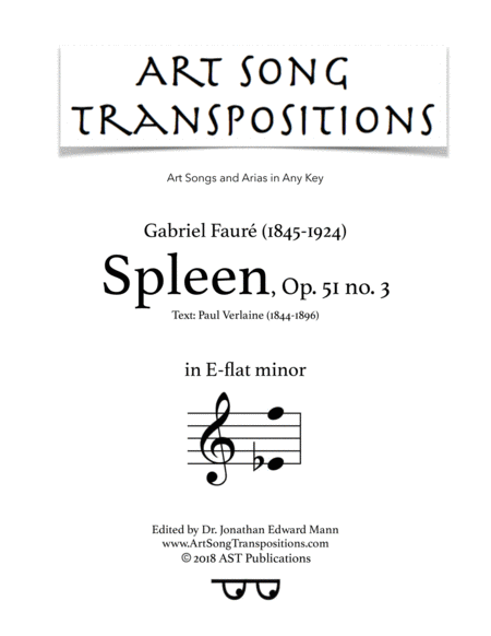 Free Sheet Music Spleen Op 51 No 3 E Flat Minor