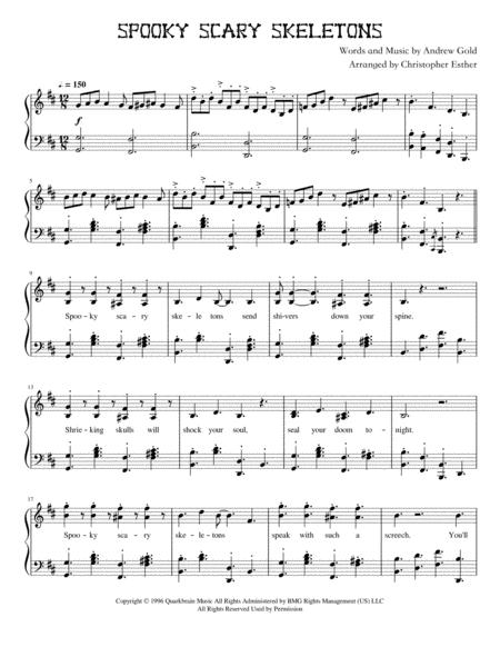 Spooky Scary Skeletons Exact Transcription Sheet Music