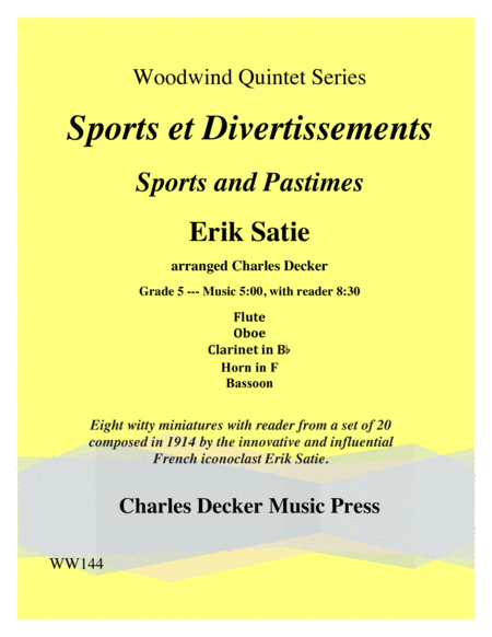 Sports Et Divertissements For Woodwind Quintet Sheet Music