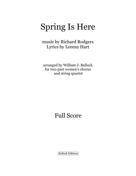 Spring Is Here Full Score Parts Sheet Music