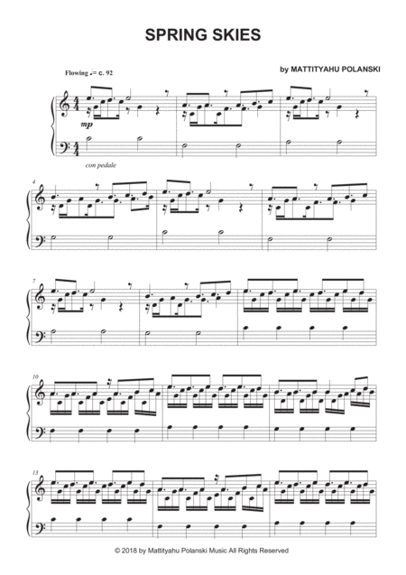 Free Sheet Music Spring Skies