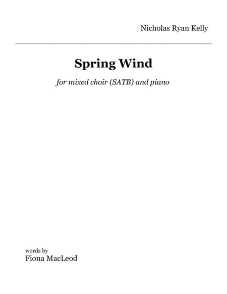 Free Sheet Music Spring Wind