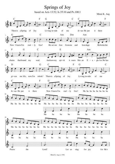 Springs Of Joy Sheet Music